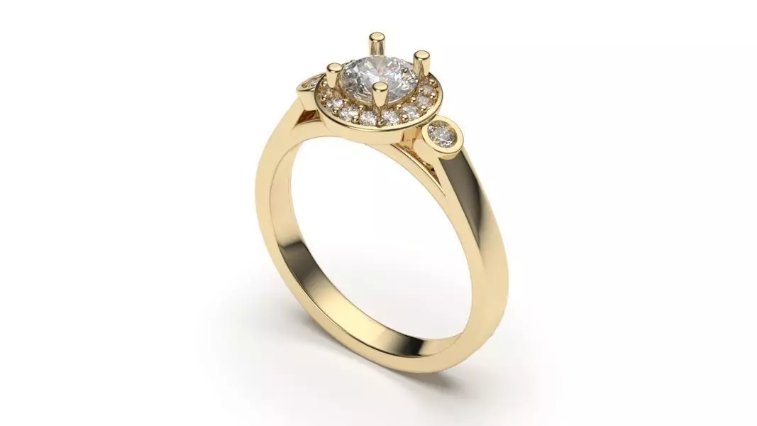 solitaire with ring sizes  8 part S108 3D print model_0