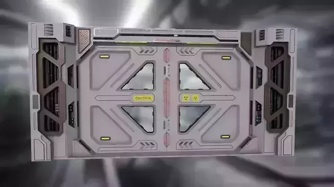Scifi Laboratory moonbase Door  Low-poly 3D model