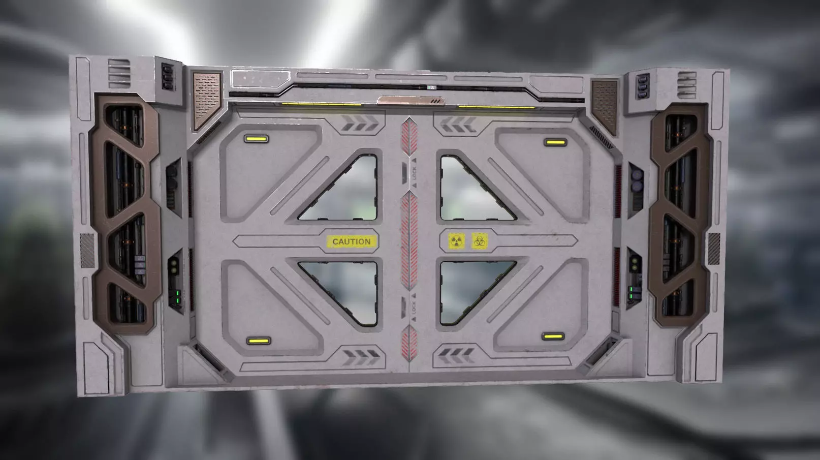 Scifi Laboratory moonbase Door  Low-poly 3D model_0