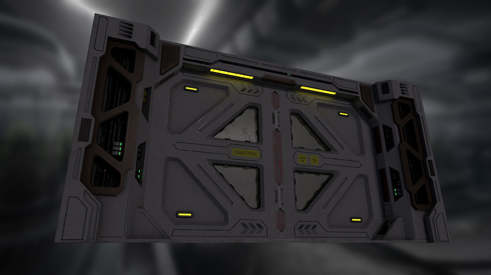 Scifi Laboratory moonbase Door  Low-poly 3D model_7