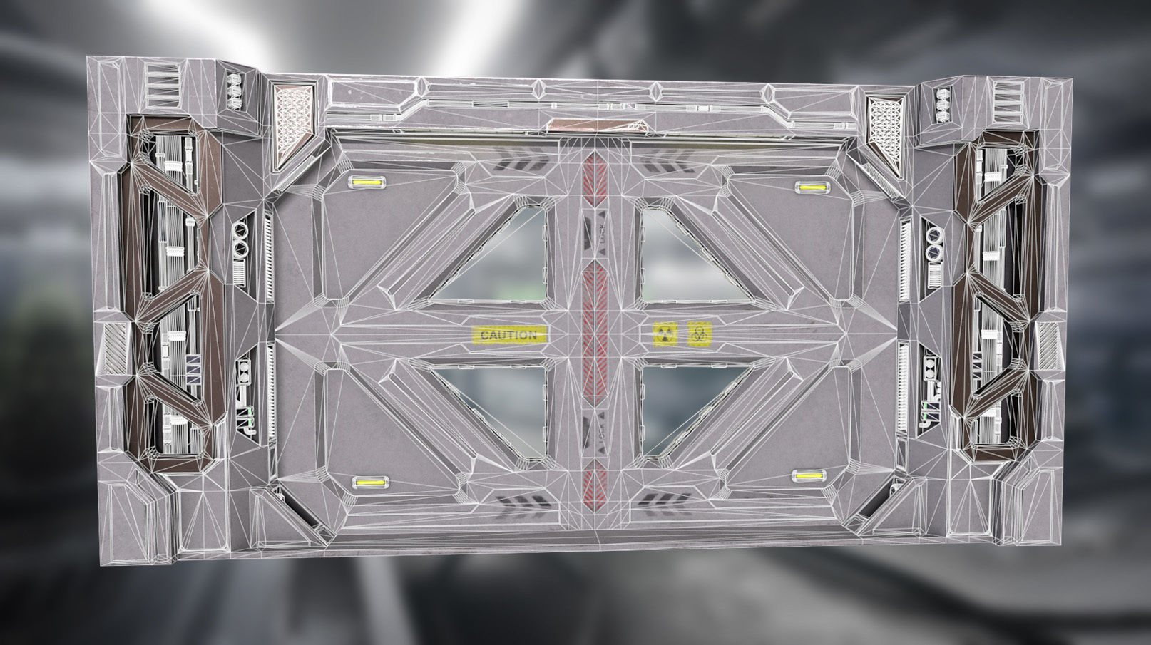 Scifi Laboratory moonbase Door  Low-poly 3D model_3