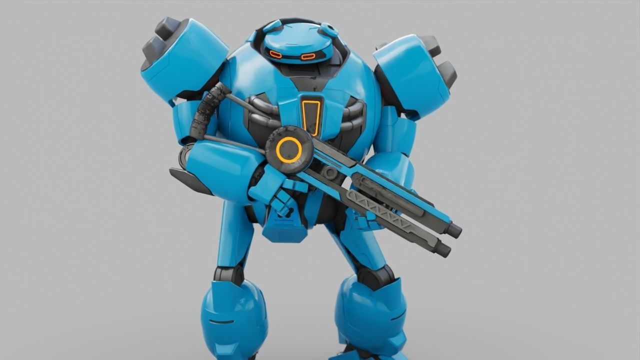 COMBAT DROID EREGON rigged character 3D model_29