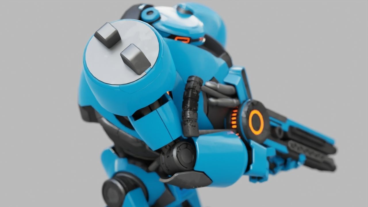COMBAT DROID EREGON rigged character 3D model_21