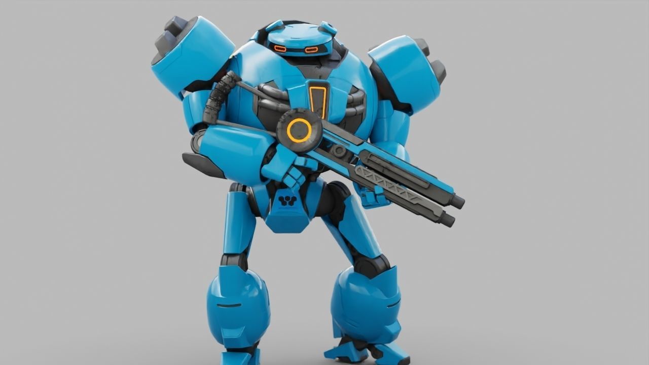 COMBAT DROID EREGON rigged character 3D model_17