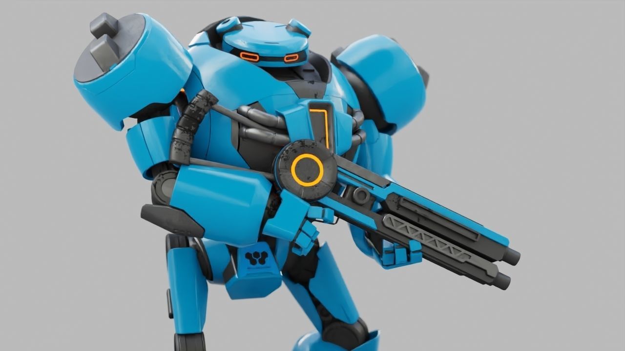 COMBAT DROID EREGON rigged character 3D model_16
