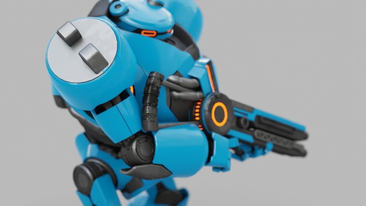 COMBAT DROID EREGON rigged character 3D model_14