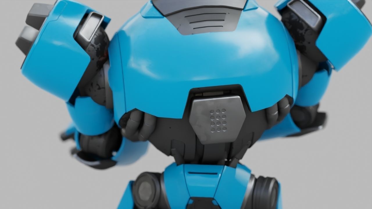 COMBAT DROID EREGON rigged character 3D model_10