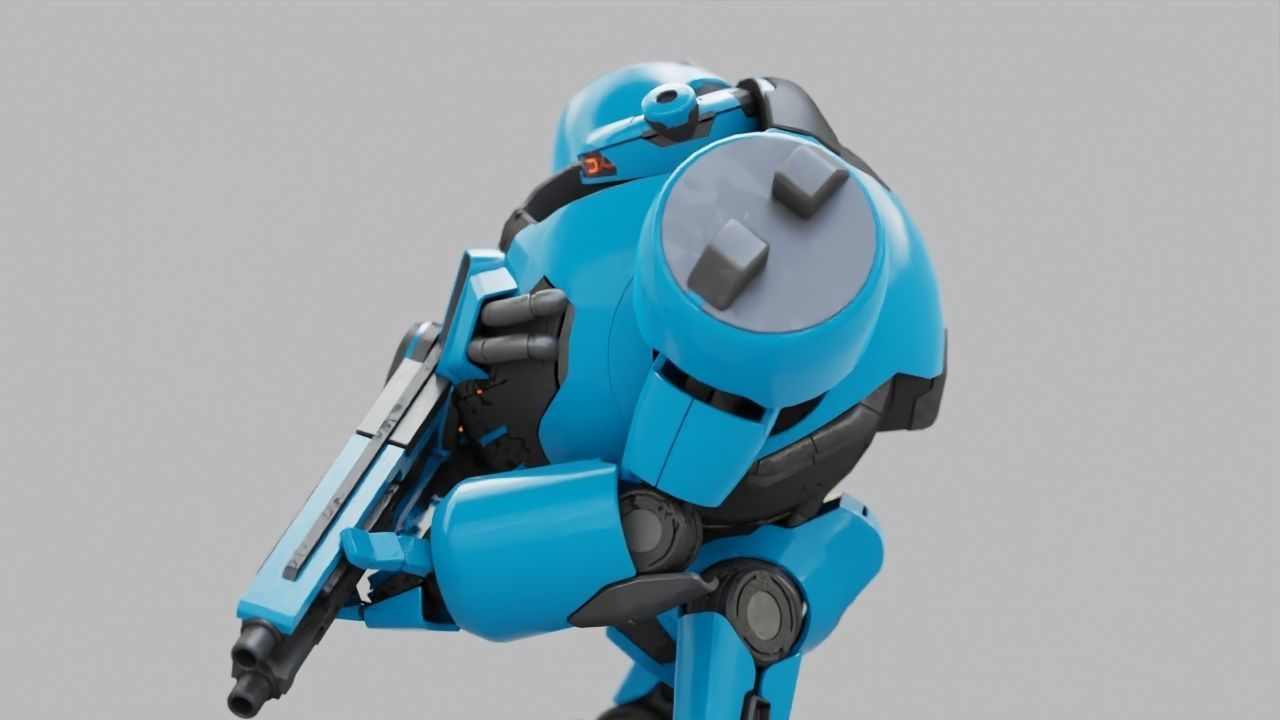 COMBAT DROID EREGON rigged character 3D model_6