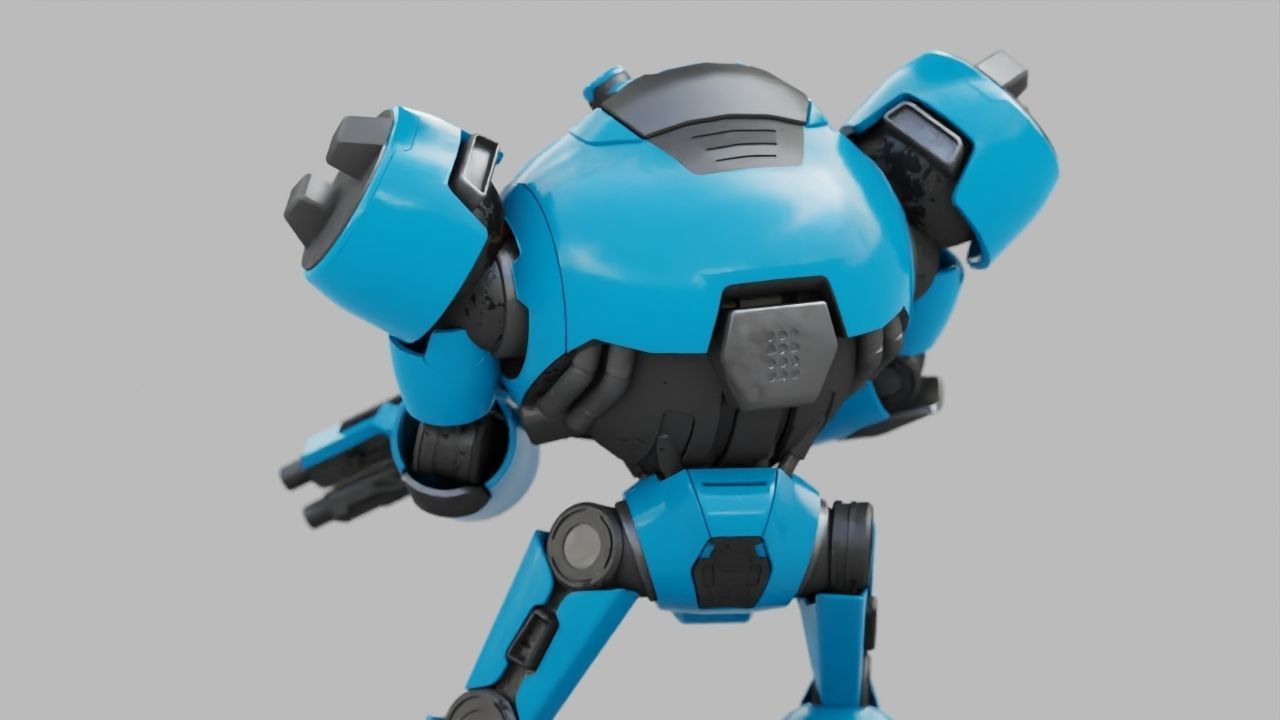 COMBAT DROID EREGON rigged character 3D model_9