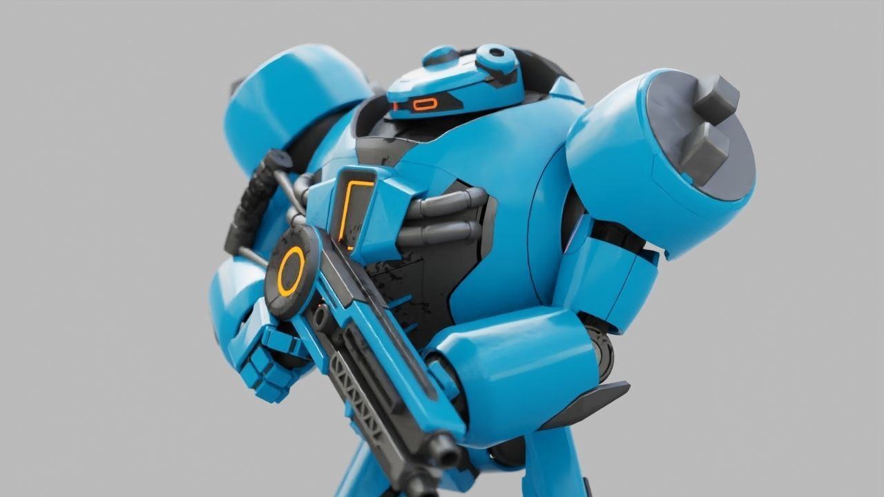 COMBAT DROID EREGON rigged character 3D model_4