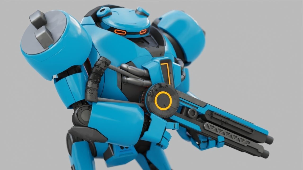 COMBAT DROID EREGON rigged character 3D model_15