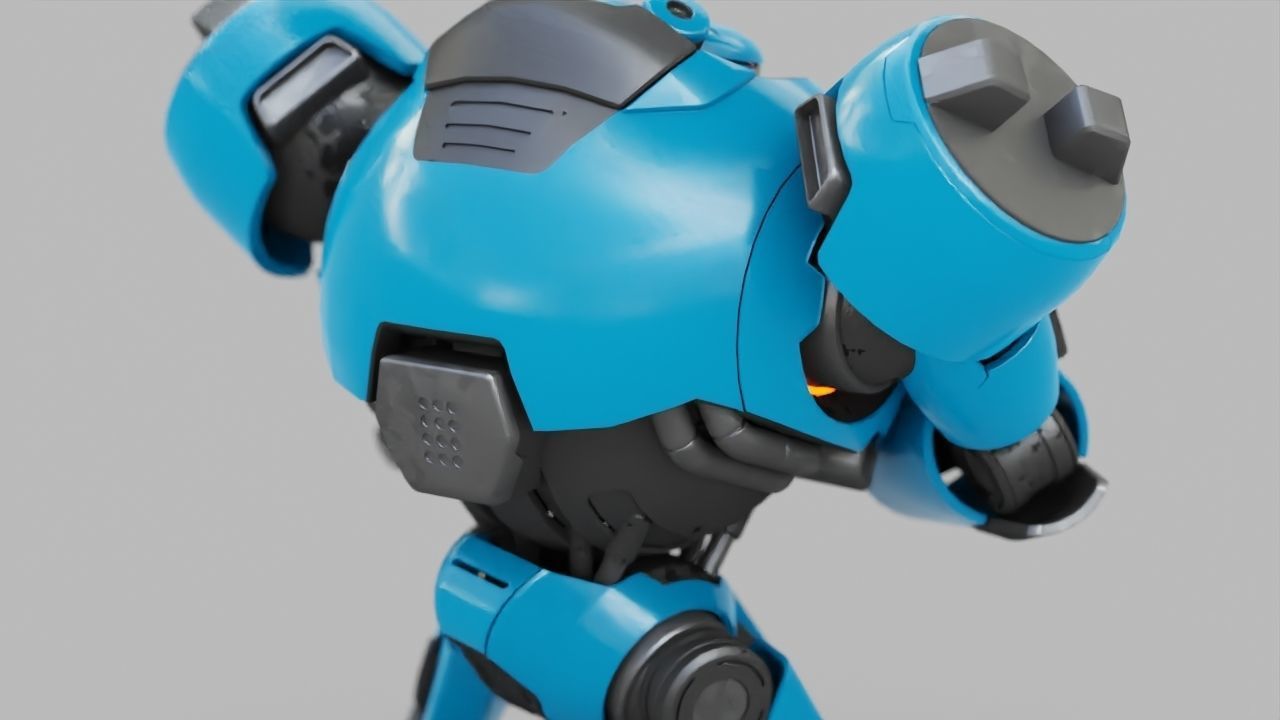 COMBAT DROID EREGON rigged character 3D model_12