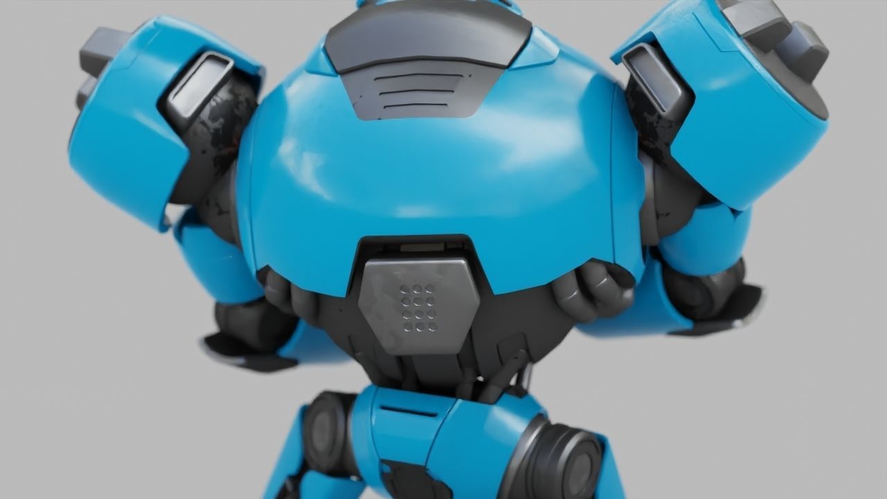 COMBAT DROID EREGON rigged character 3D model_11