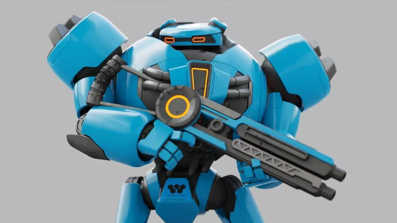 COMBAT DROID EREGON rigged character 3D model_0