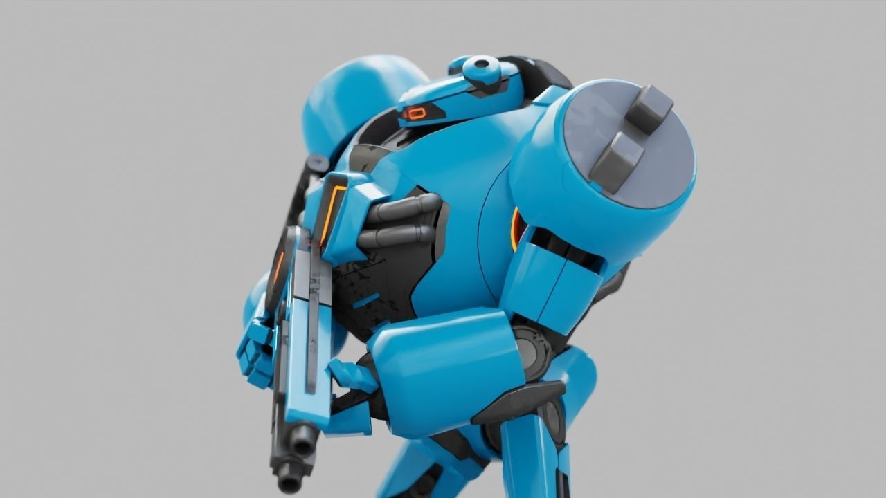 COMBAT DROID EREGON rigged character 3D model_5