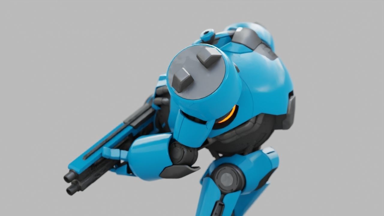 COMBAT DROID EREGON rigged character 3D model_7