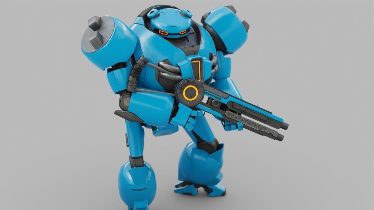 COMBAT DROID EREGON rigged character 3D model_28