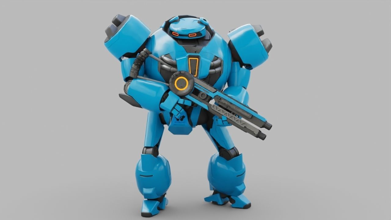 COMBAT DROID EREGON rigged character 3D model_30
