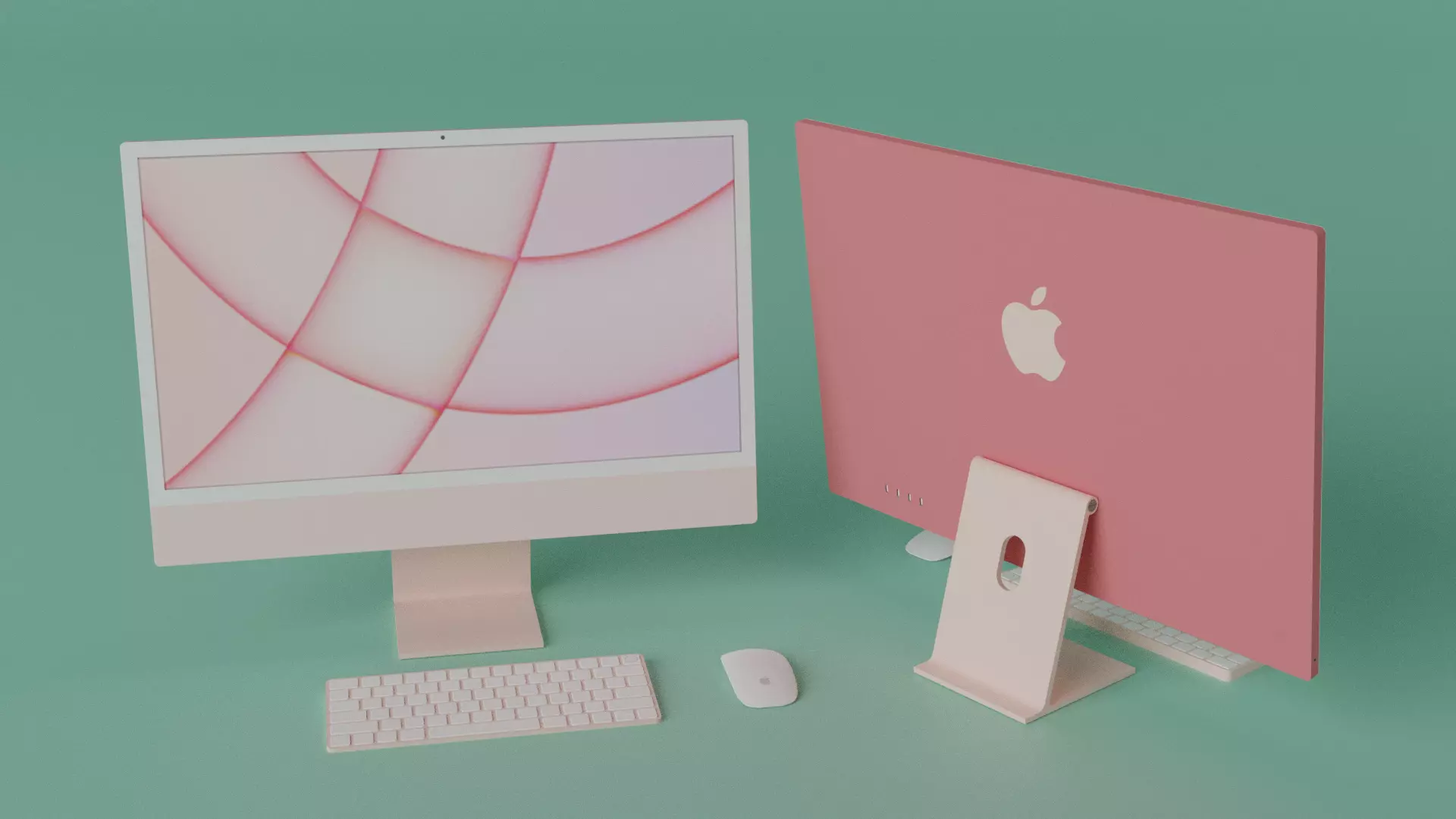 iMac 24-inch 2021 Pink 3D model | CGTrader