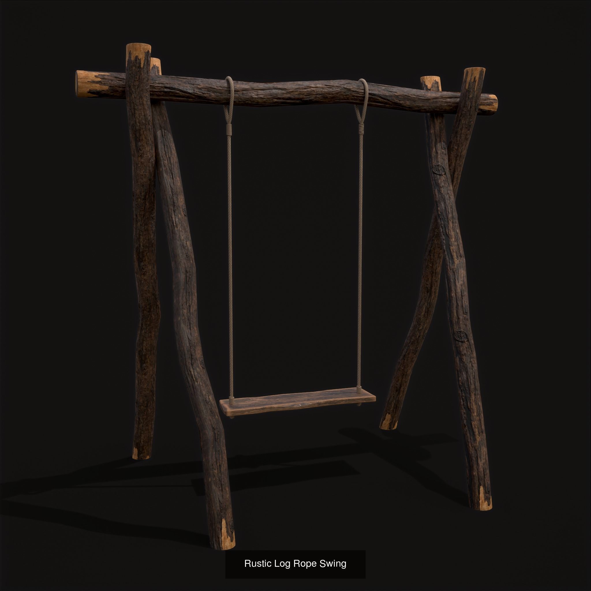Rustic Medieval Wood Furniture Mix Three 3D Model Collection_9