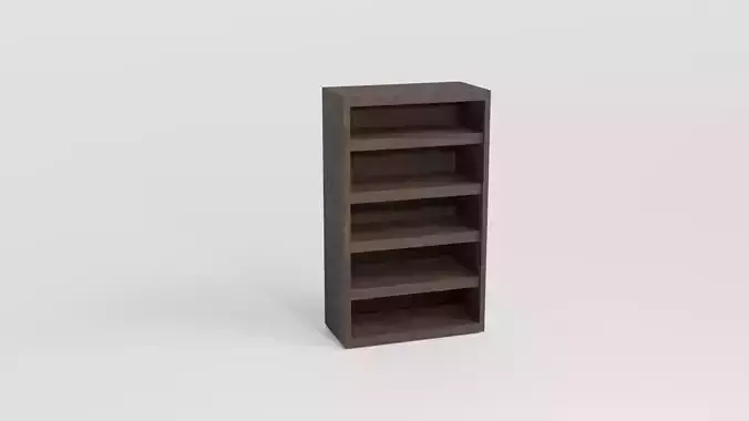 wooden Book Self Low Poly Low-poly 3D model