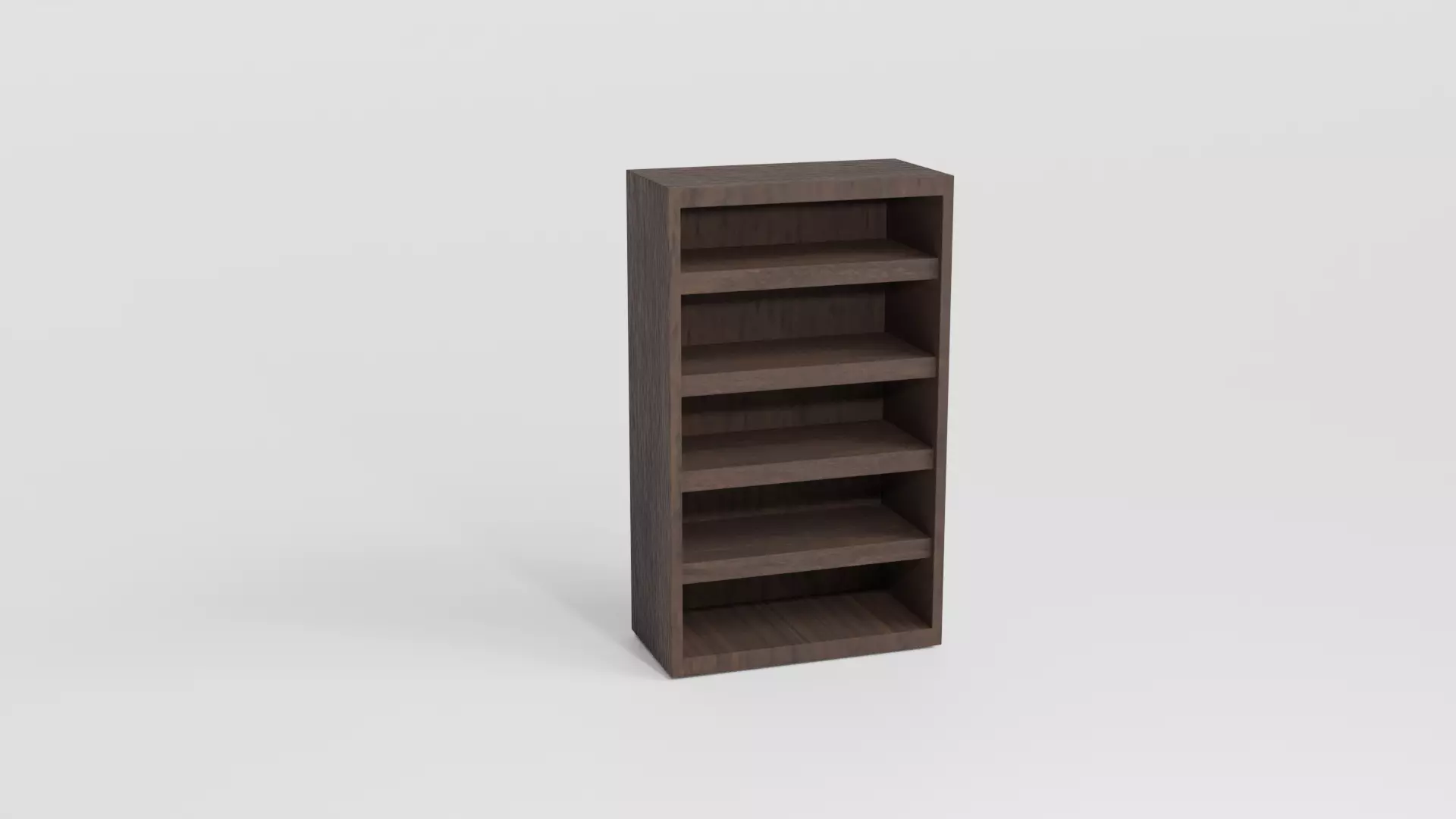 wooden Book Self Low Poly Low-poly 3D model_0