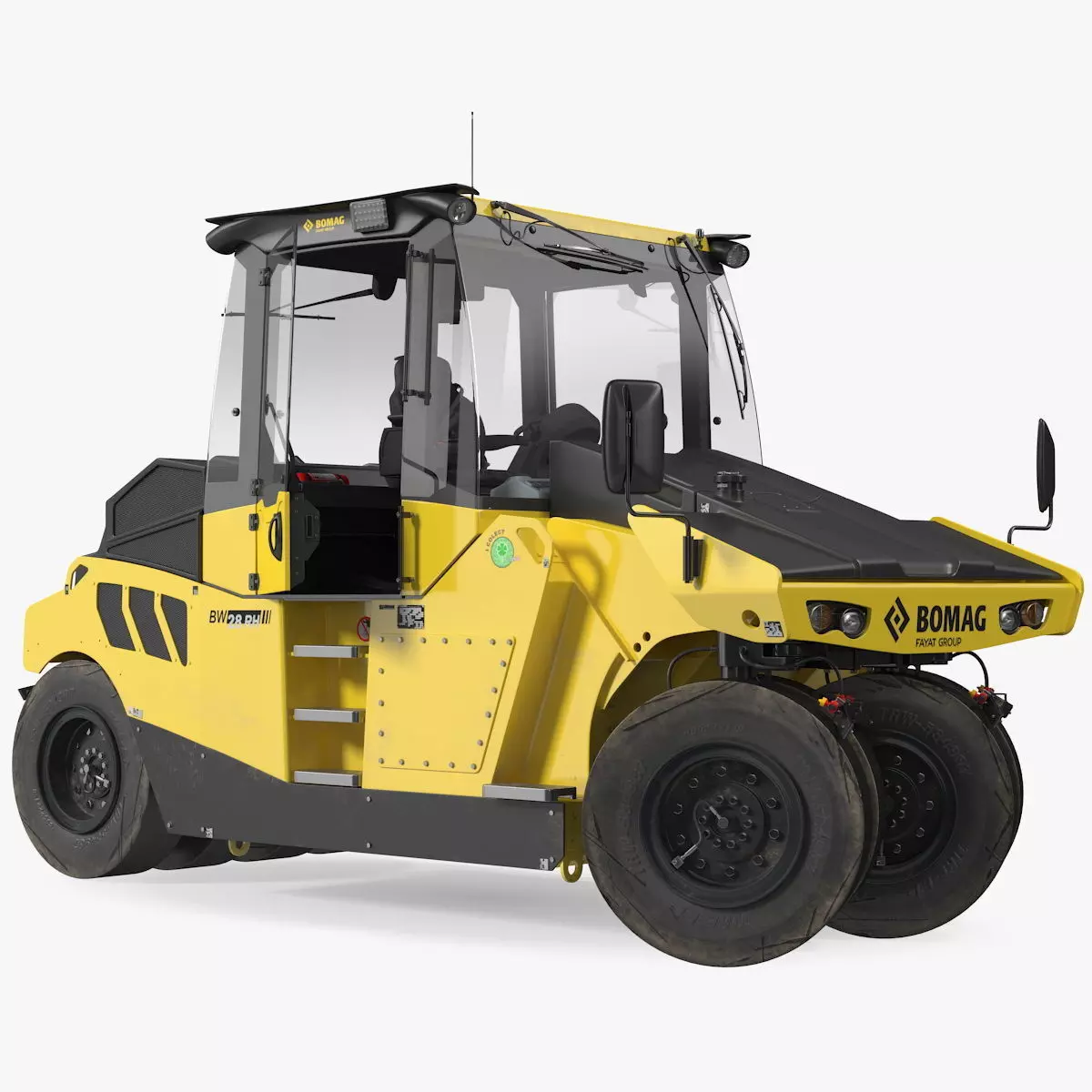 Bomag BW 28 RH Pneumatic Tired Compactor Dusty Rigged 3D model_0