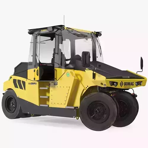 Bomag BW 28 RH Pneumatic Tired Compactor Dusty Rigged 3D model