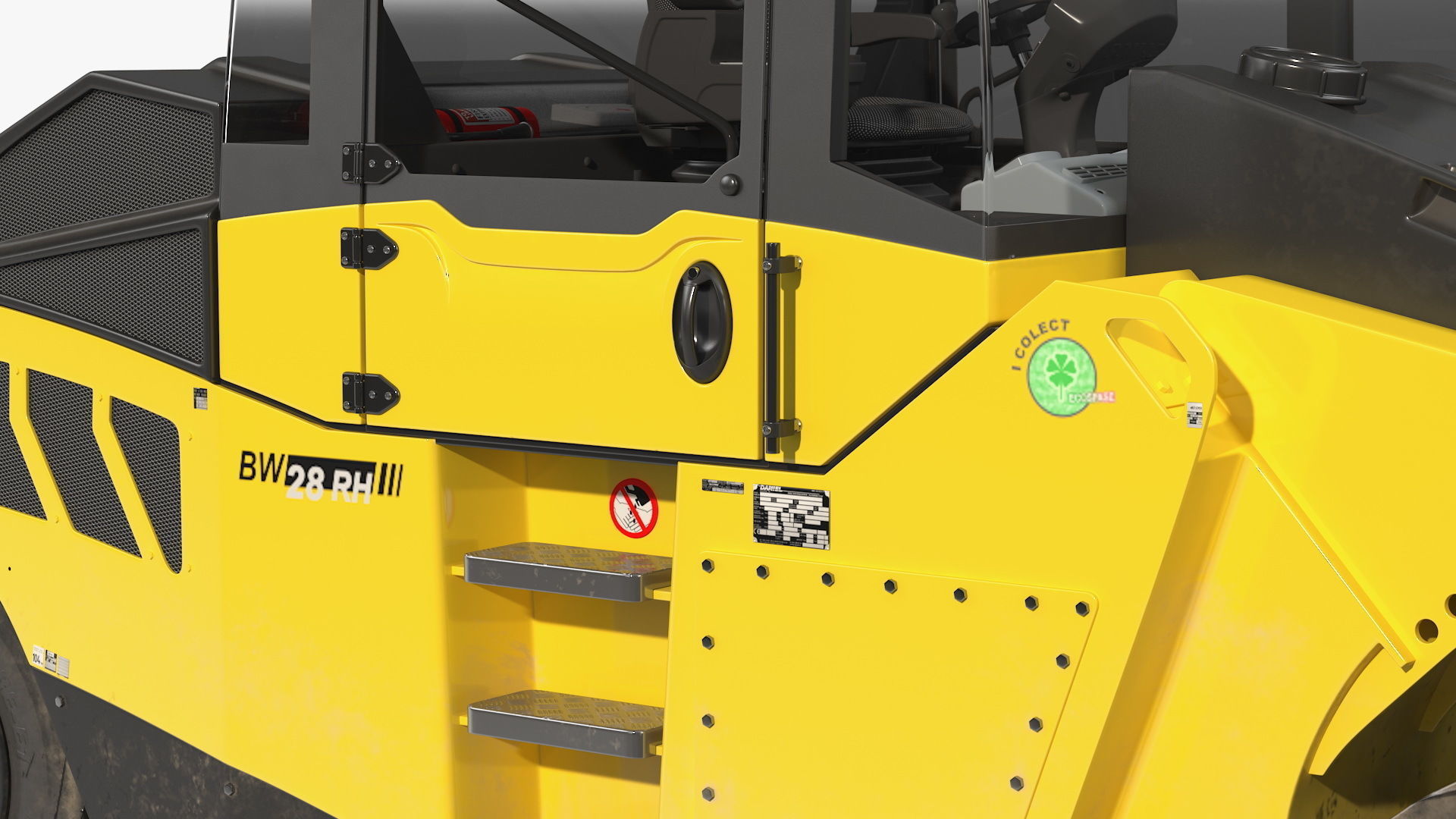 Bomag BW 28 RH Pneumatic Tired Compactor Dusty Rigged 3D model_22