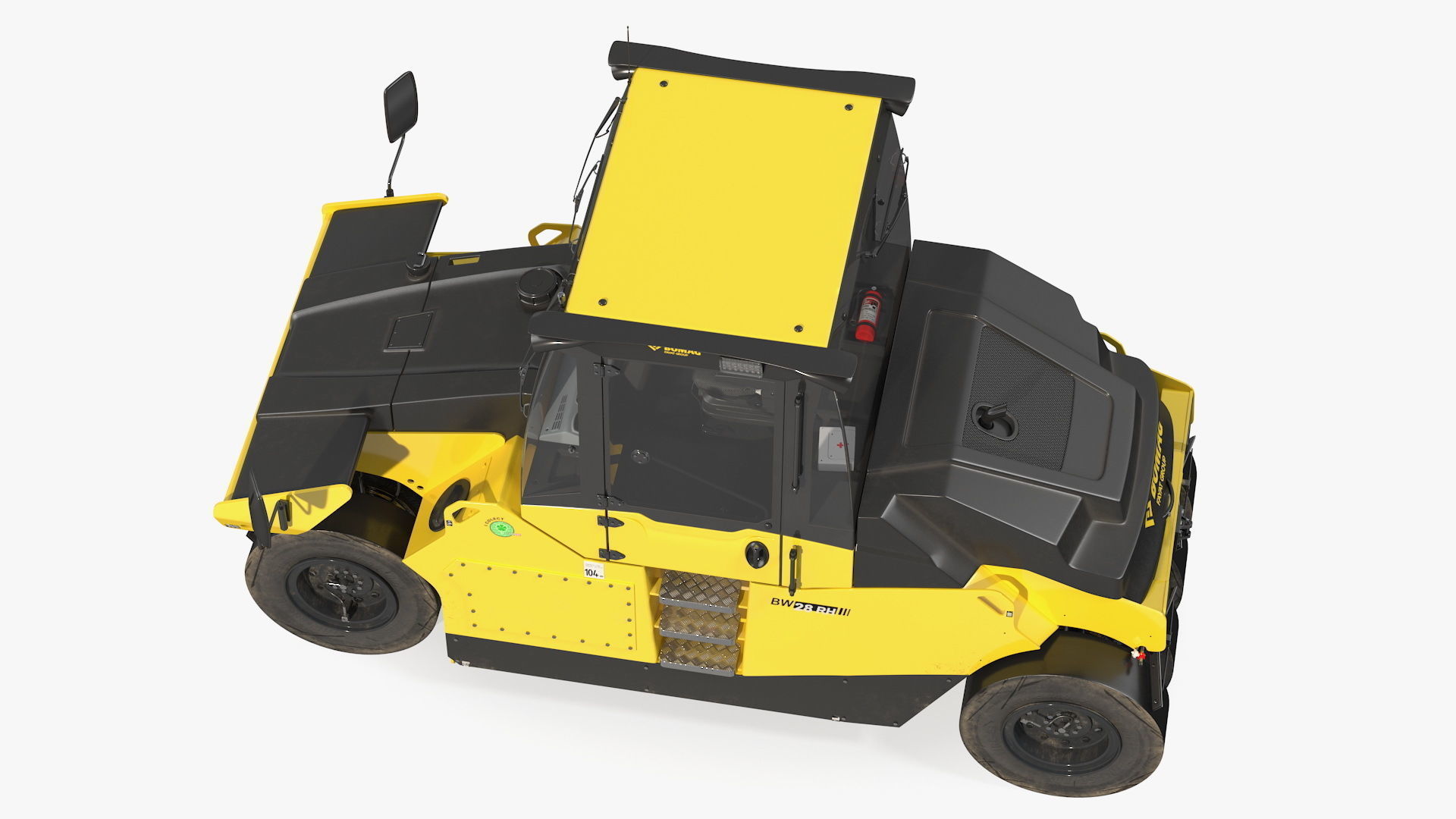 Bomag BW 28 RH Pneumatic Tired Compactor Dusty Rigged 3D model_14