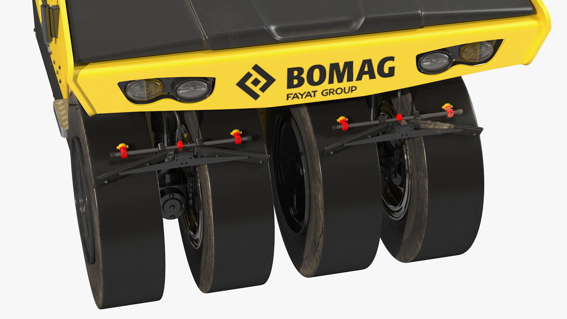 Bomag BW 28 RH Pneumatic Tired Compactor Dusty Rigged 3D model_19