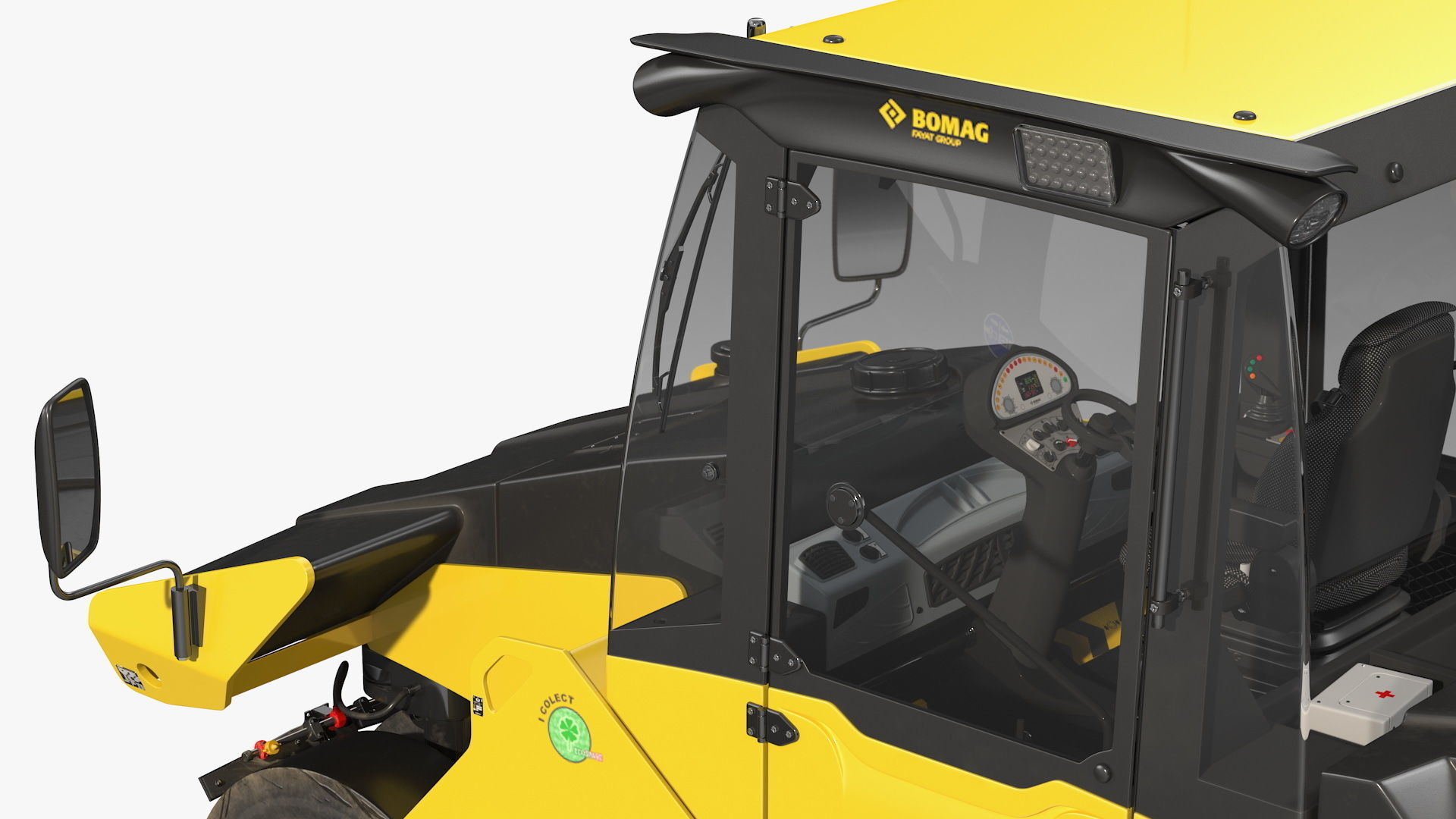 Bomag BW 28 RH Pneumatic Tired Compactor Dusty Rigged 3D model_20