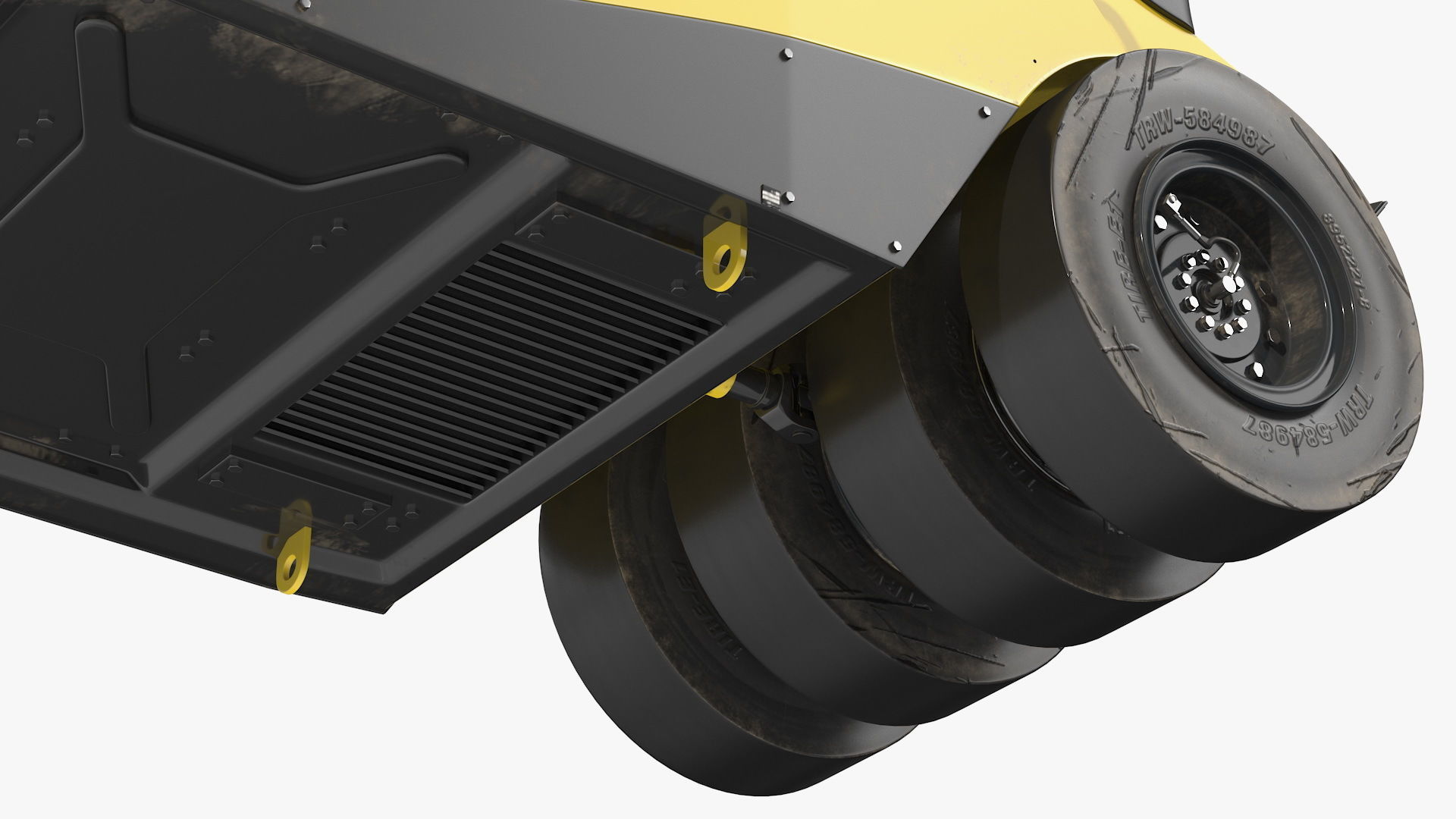 Bomag BW 28 RH Pneumatic Tired Compactor Dusty Rigged 3D model_16