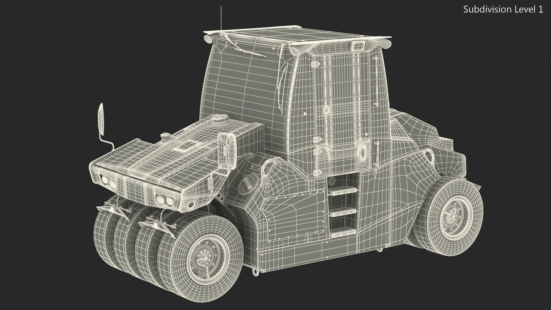 Bomag BW 28 RH Pneumatic Tired Compactor Dusty Rigged 3D model_25
