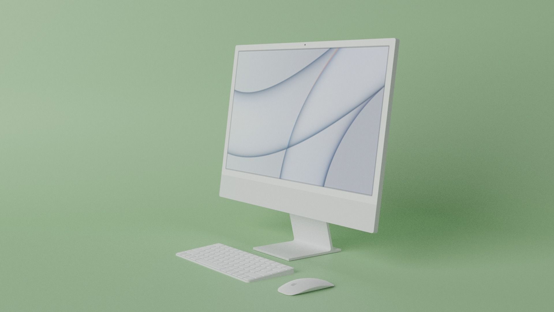 iMac 24-inch 2021 Silver 3D model_1