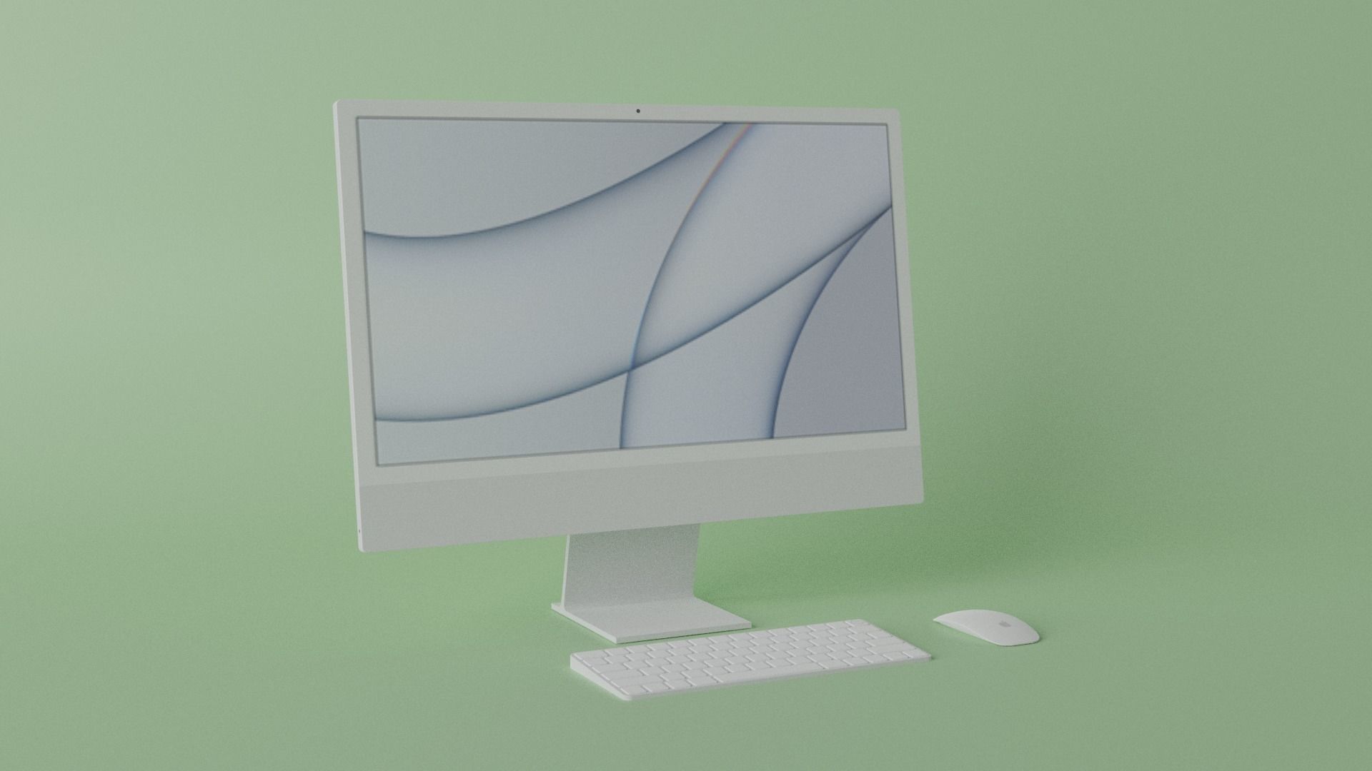 iMac 24-inch 2021 Silver 3D model_14