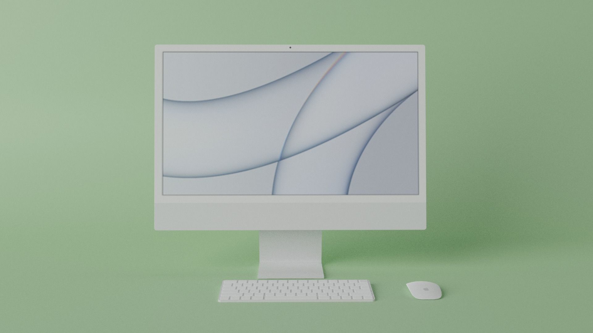 iMac 24-inch 2021 Silver 3D model_8