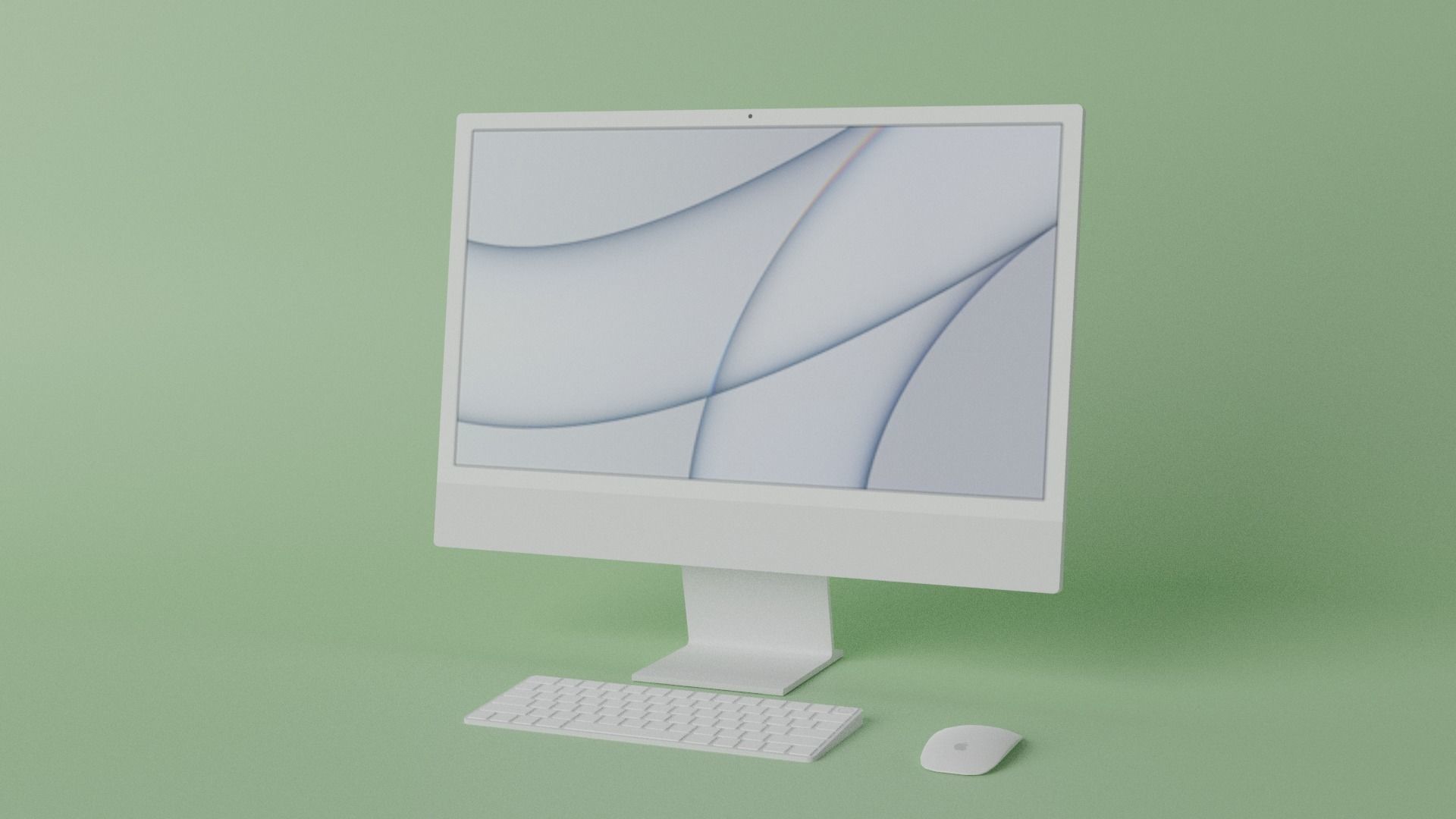 iMac 24-inch 2021 Silver 3D model_16