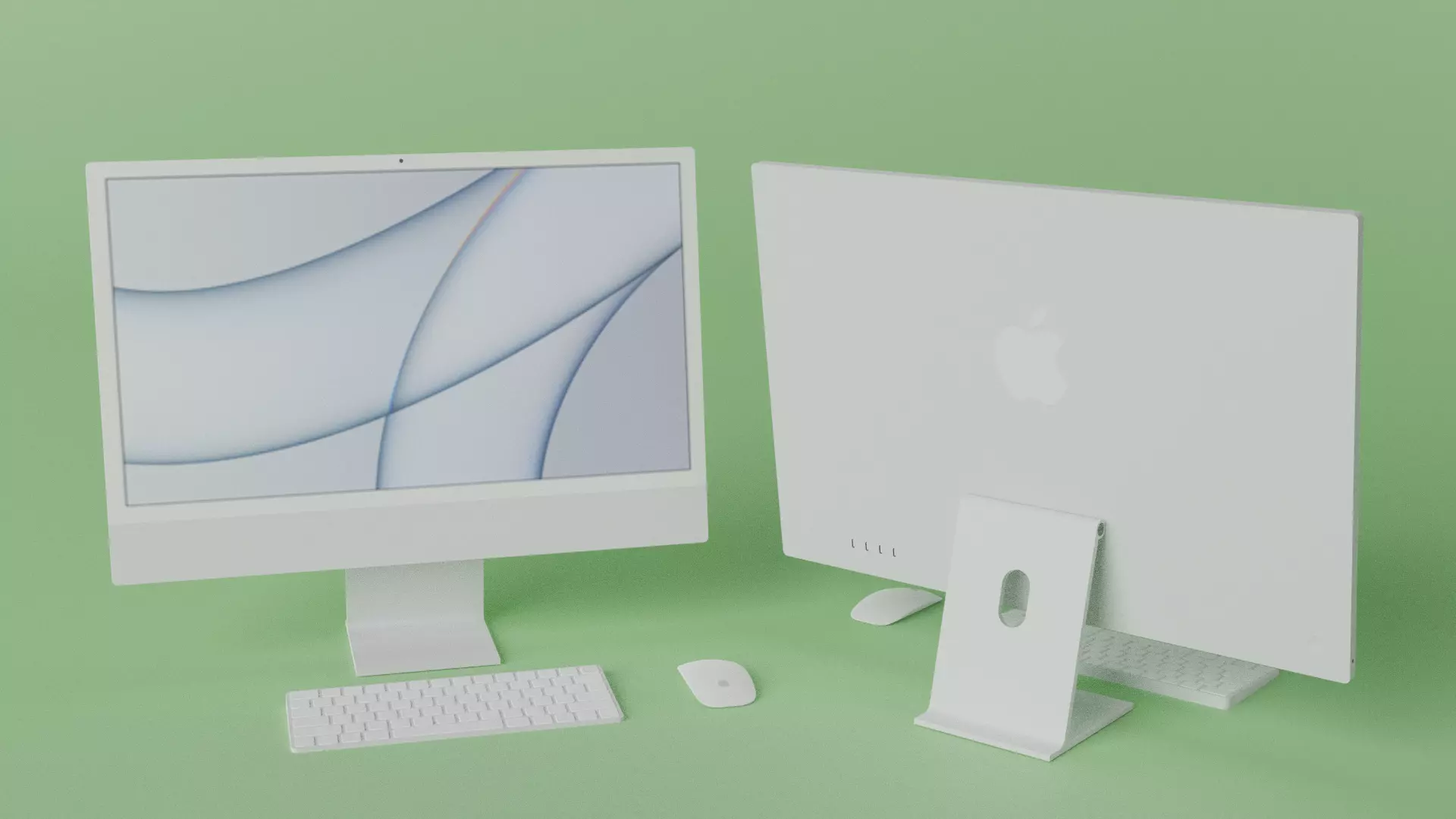 iMac 24-inch 2021 Silver 3D model_0
