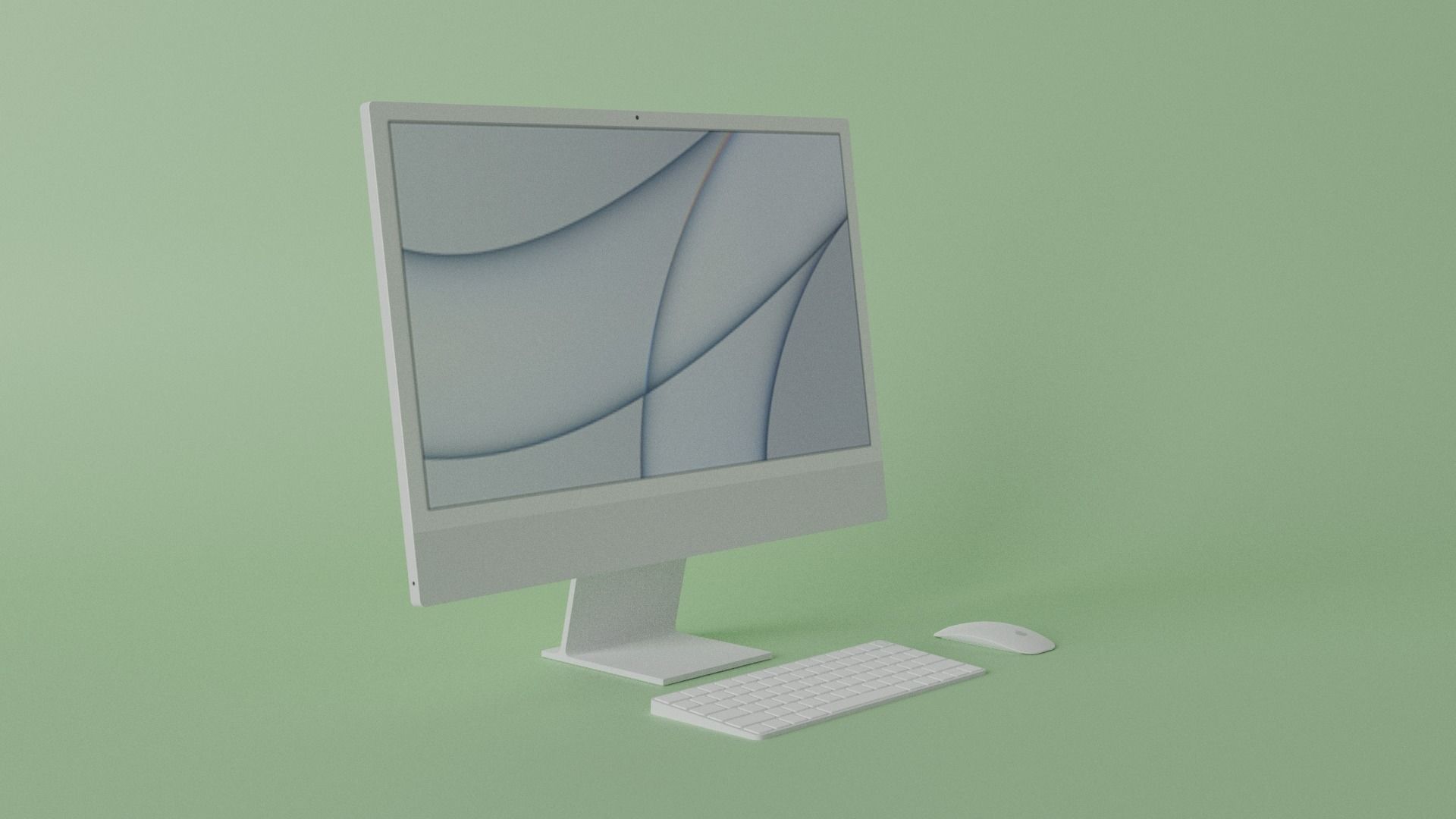 iMac 24-inch 2021 Silver 3D model_7