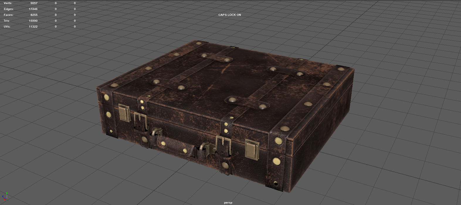 Vintage Suitcase  Low-poly 3D model_5