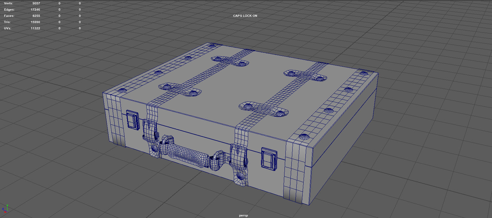 Vintage Suitcase  Low-poly 3D model_7