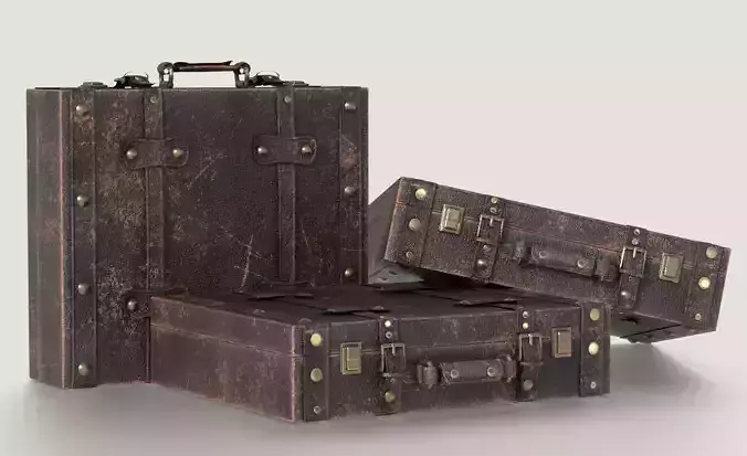 Vintage Suitcase  Low-poly 3D model