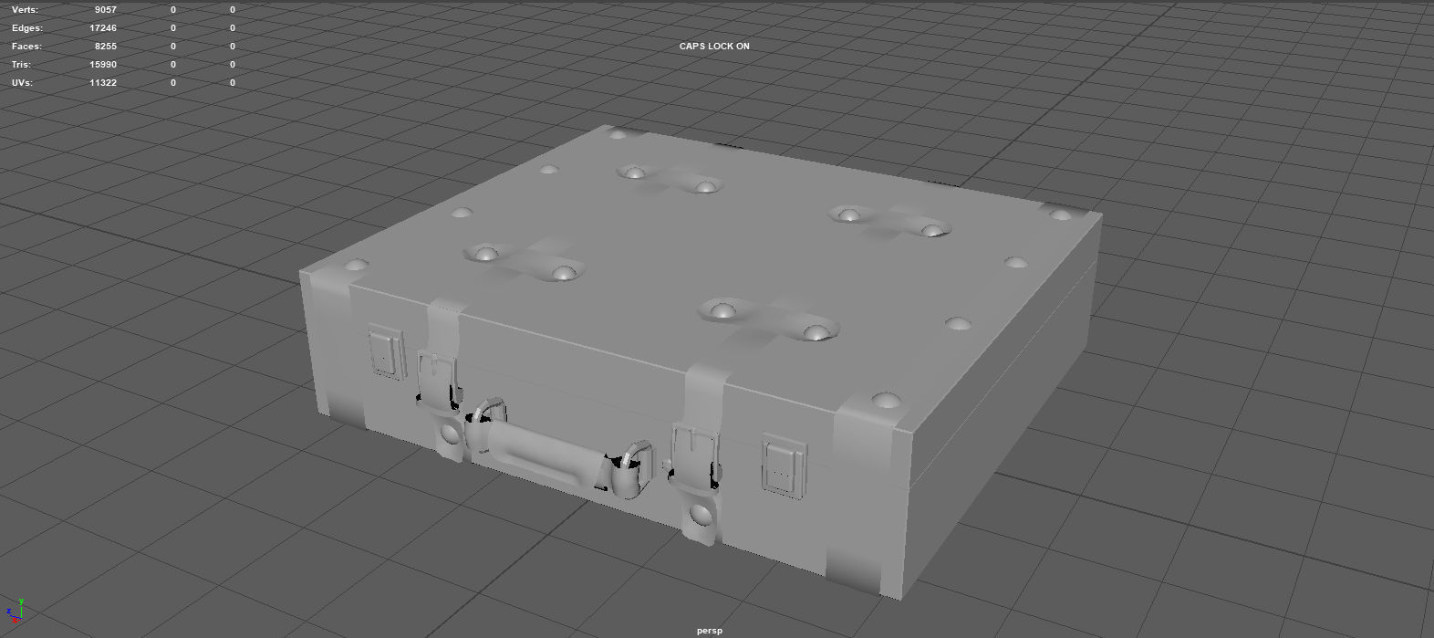 Vintage Suitcase  Low-poly 3D model_6