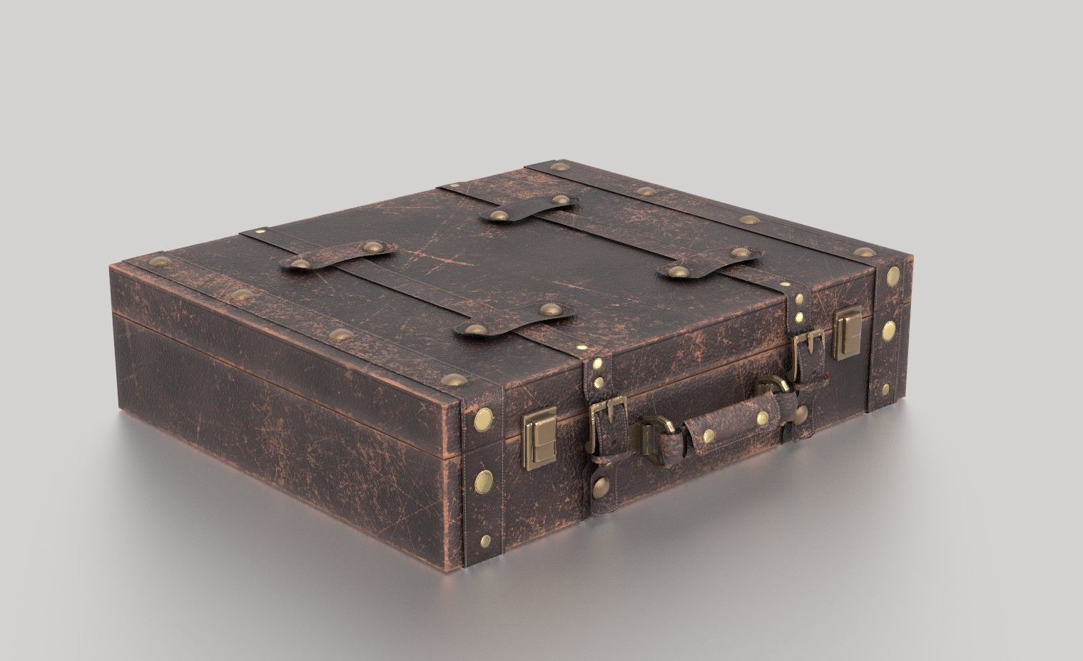 Vintage Suitcase  Low-poly 3D model_3