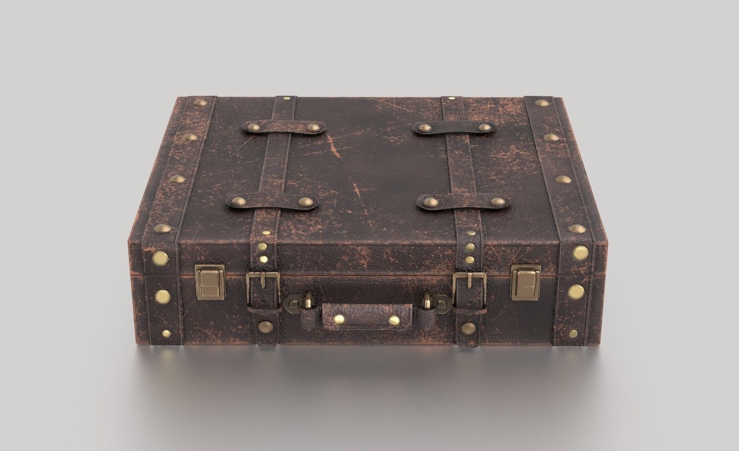 Vintage Suitcase  Low-poly 3D model_4