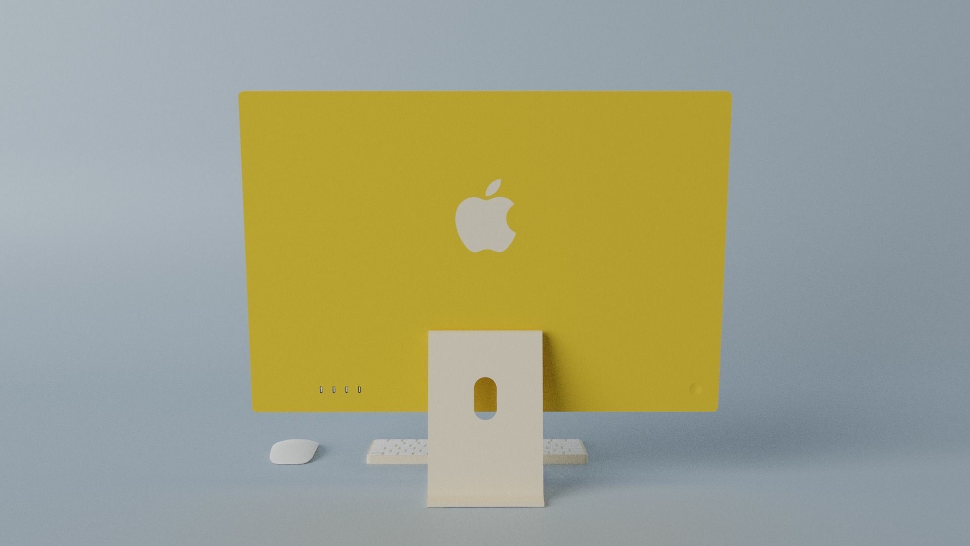iMac 24-inch 2021 Yellow 3D model_5