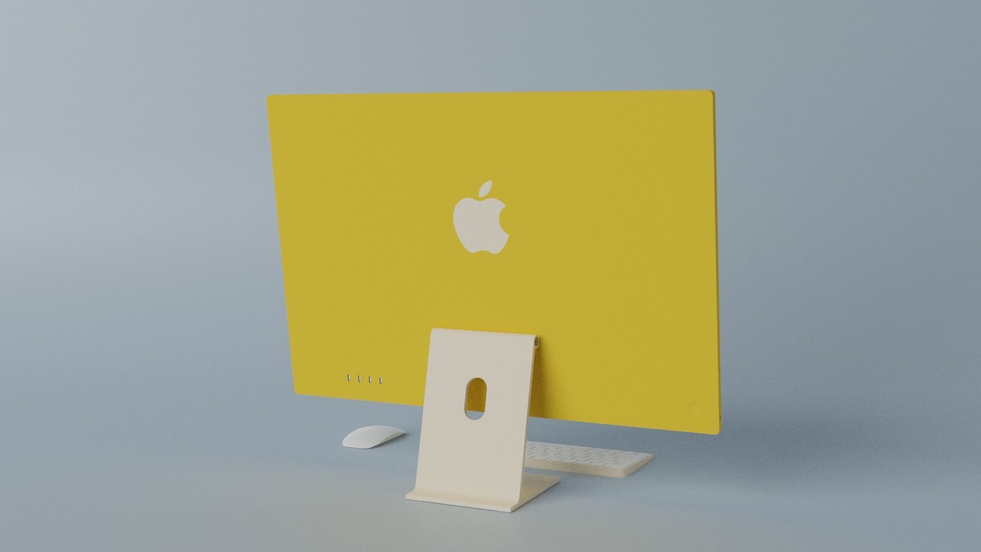 iMac 24-inch 2021 Yellow 3D model_4