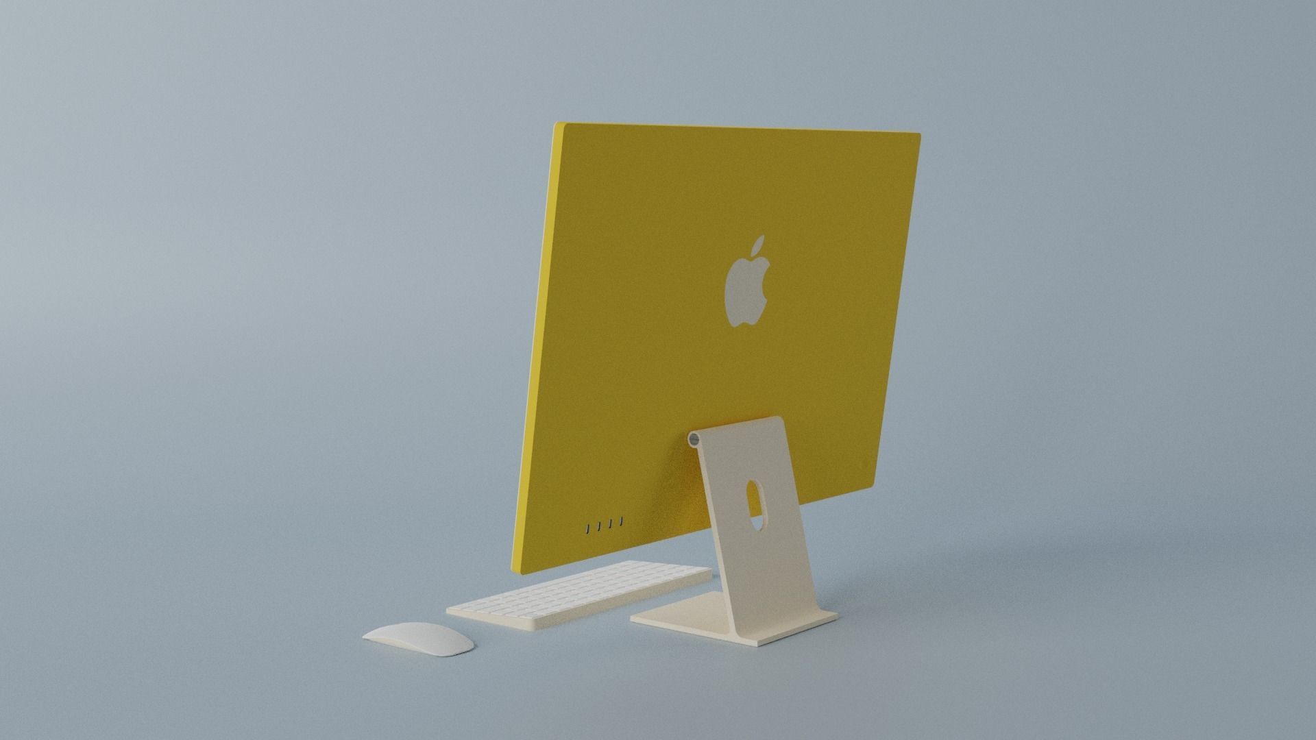 iMac 24-inch 2021 Yellow 3D model_7