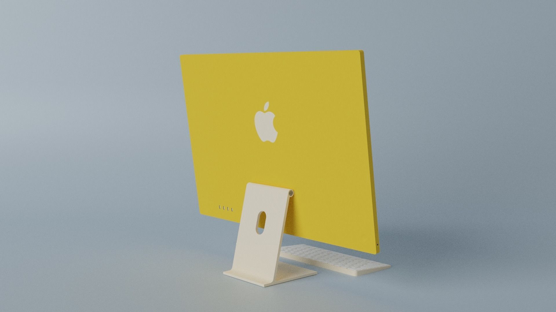 iMac 24-inch 2021 Yellow 3D model_12